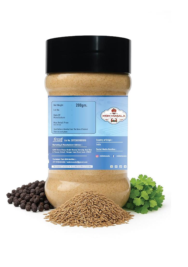 Mdm Masala Chaas | Traditional Buttermilk Powder For Digestion Natural Cumin-Mint Blend Summer Drink Home & Restaurant 200G Pack