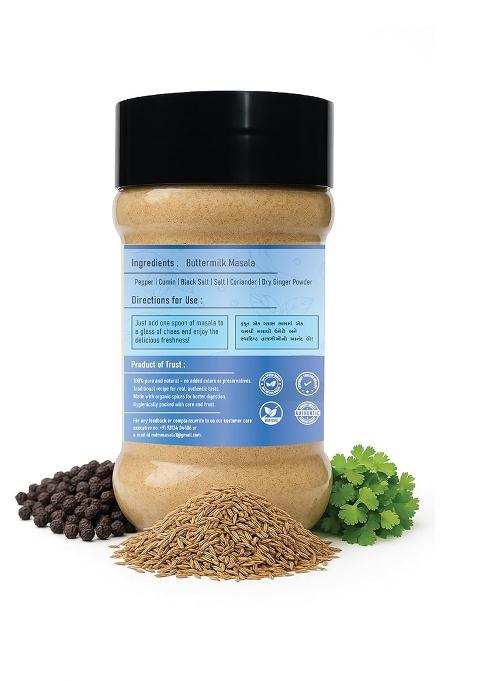 Mdm Masala Chaas | Traditional Buttermilk Powder For Digestion Natural Cumin-Mint Blend Summer Drink Home & Restaurant 200G Pack