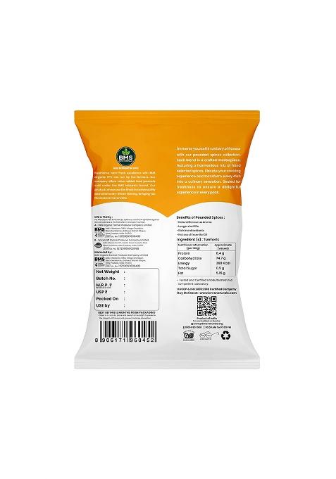 Bms Naturals Pounded Turmeric Powder | 500G With Natural Oils No Artificial Colour Pouch