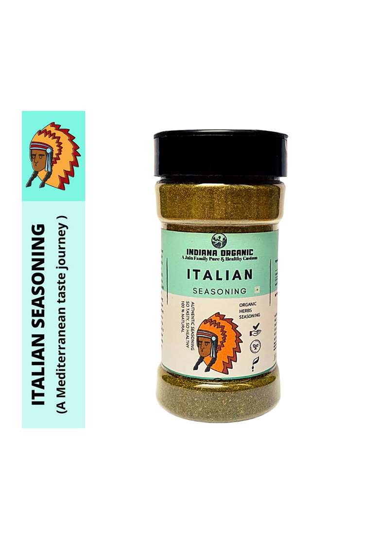 Indiana Organic Italian Herbs - A Mediterranean Taste Journey, Seasoning With Himalayan (75Gram) (No Onion And Garlic) - Indya