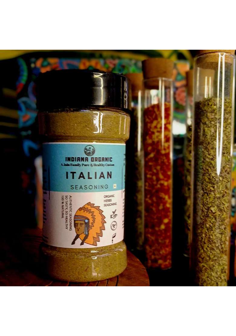 Indiana Organic Italian Herbs - A Mediterranean Taste Journey, Seasoning With Himalayan (75Gram) (No Onion And Garlic) - Indya