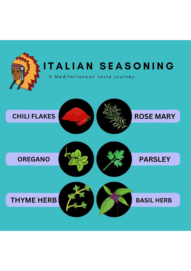 Indiana Organic Italian Herbs - A Mediterranean Taste Journey, Seasoning With Himalayan (75Gram) (No Onion And Garlic) - Indya