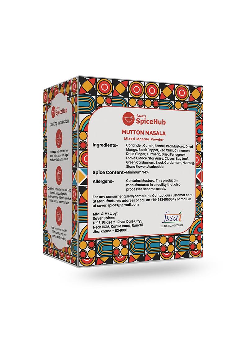 Saver'S Spicehub Mutton Masala Mixed Powder, 24 Single-Use Sachets, Premium Blend Of 20 Spices