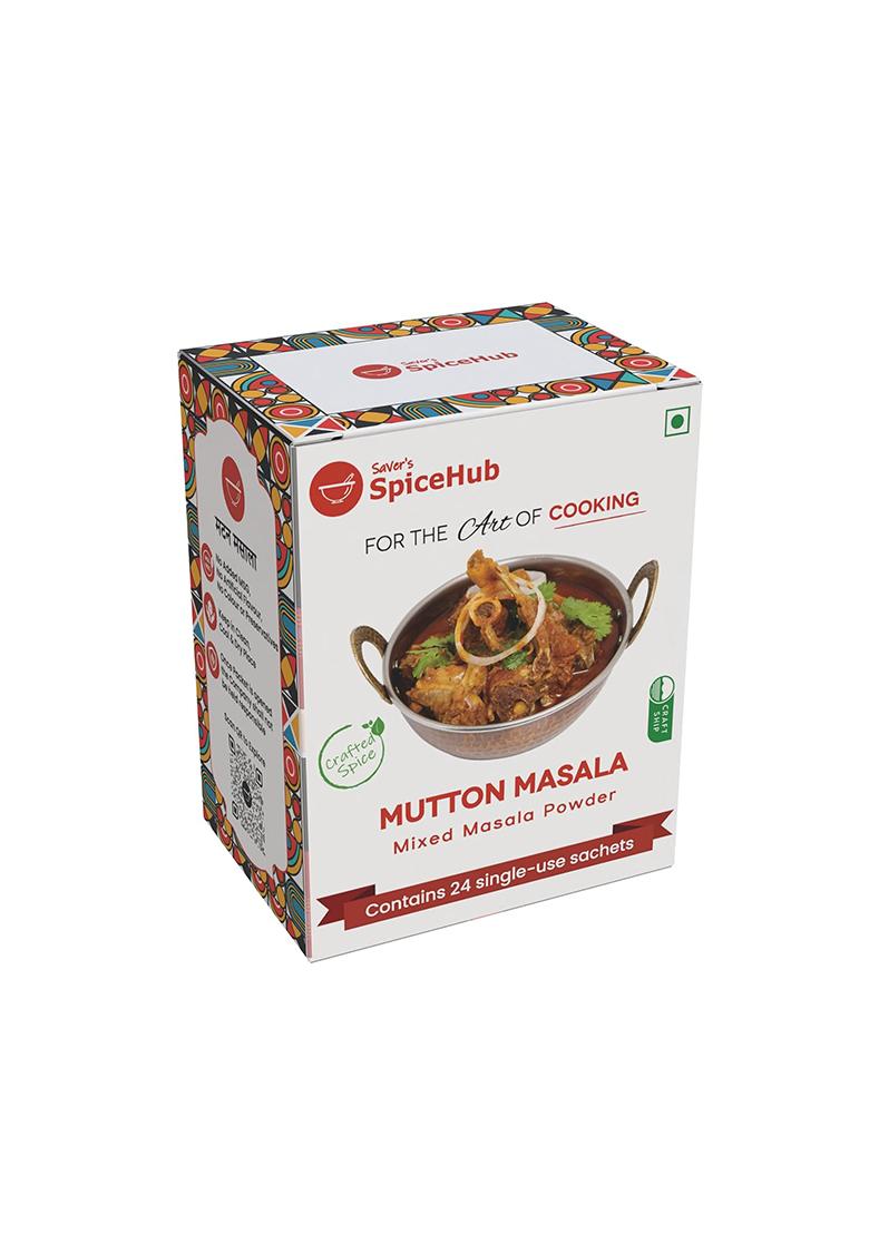 Saver'S Spicehub Mutton Masala Mixed Powder, 24 Single-Use Sachets, Premium Blend Of 20 Spices