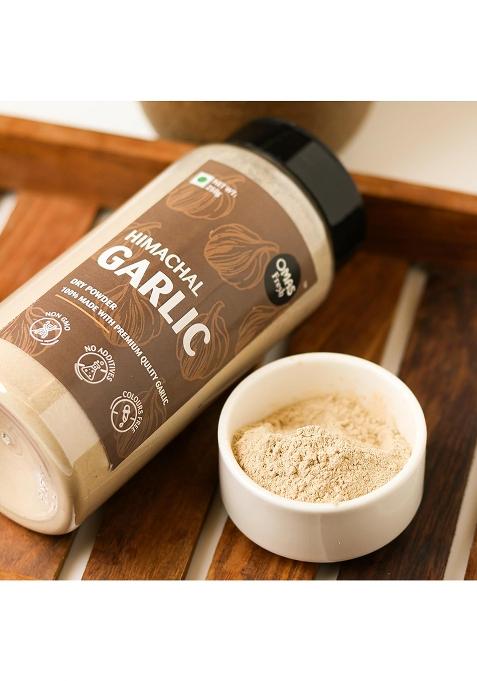 Omas Fresh Himachal Garlic Dry Powder For Breads, Naan, Dips, Soup, Sabji, Sauces (Dehydrated Ground Garlic) | 100% Pure Lehsun Ready To Use No Preservative (250G)