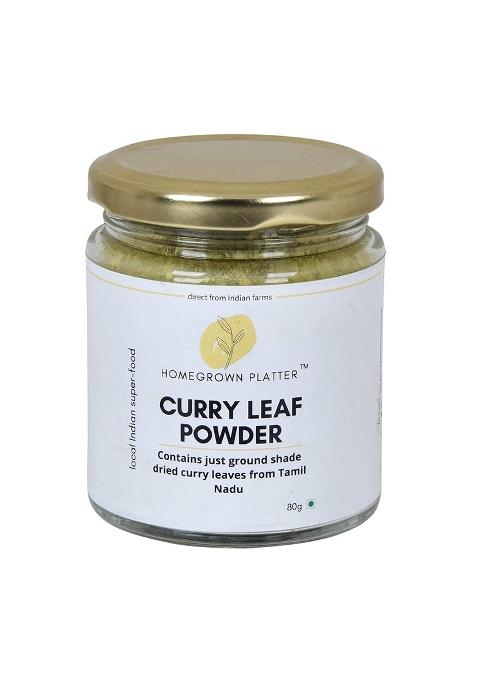 Homegrown Platter Curry Leaf Powder [Sun-Dried Kadi Patta Powder] From Tamil Nadu, 80G