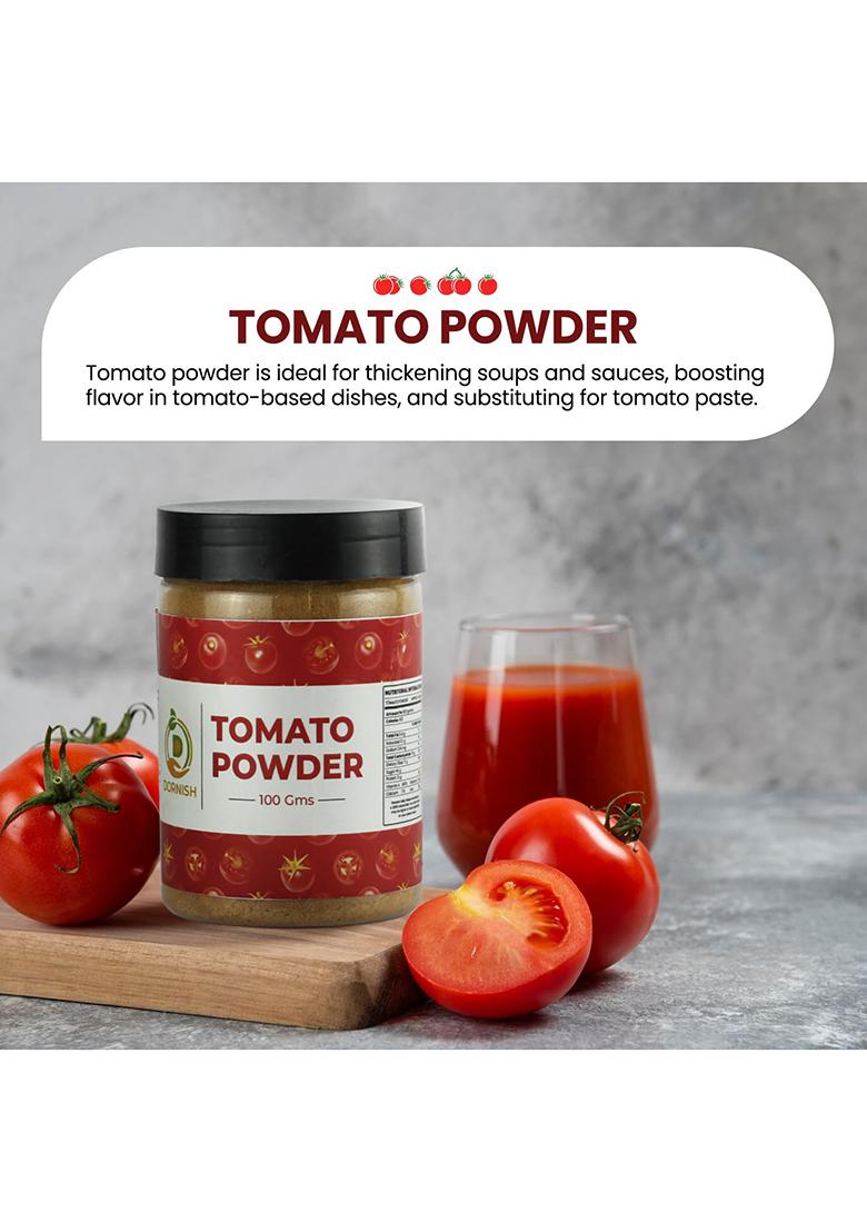 Dornish Starch And Additives Private Limited Dehydrated Tomato Powder 100 G/Tangy, Dried, Delicious/For Chips, Vegetables, Sauces, Soups, Pizza, Pasta, Salads, Popcorns, Makhanas, Sandwiches, Fries