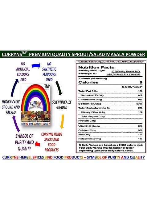 Curryns Sprout Salad Masala Powder | Spices With Natural Oils Ready For Healthy Delicious & Cooking(100 Gm)