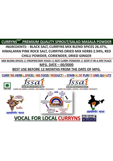 Curryns Sprout Salad Masala Powder | Spices With Natural Oils Ready For Healthy Delicious & Cooking(100 Gm)