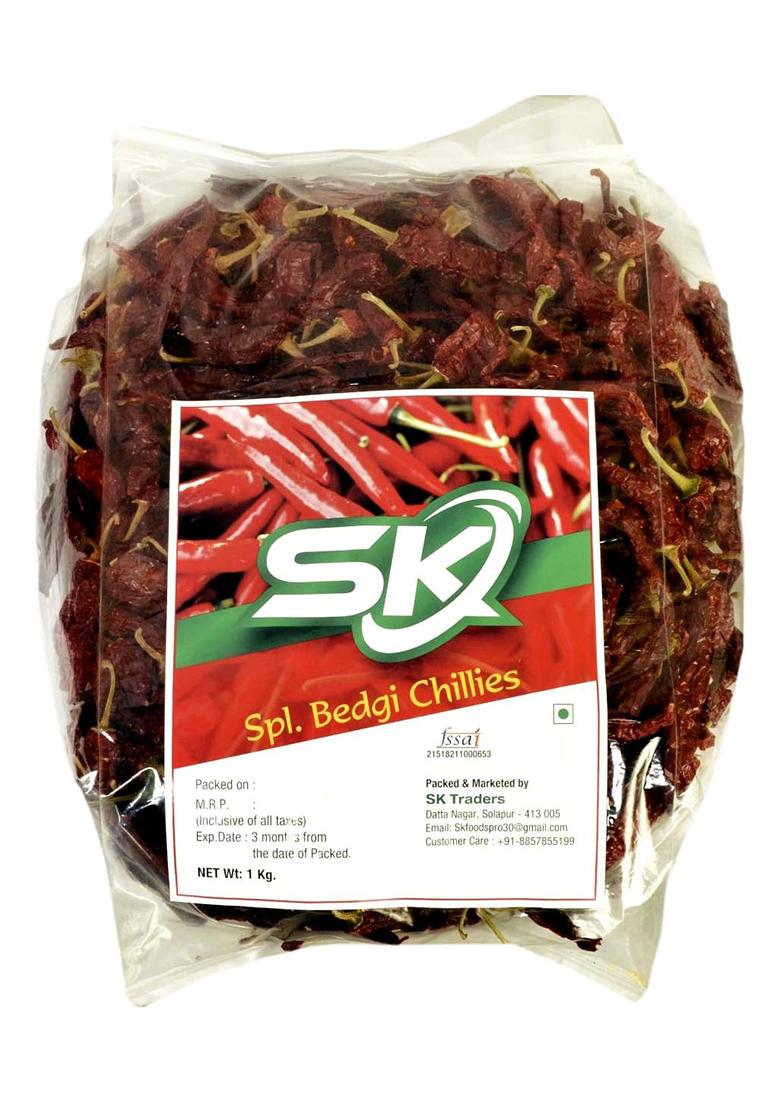 Sk Foods Dry And Spicy Red Byadagi Chillies Dried (1 Kg)
