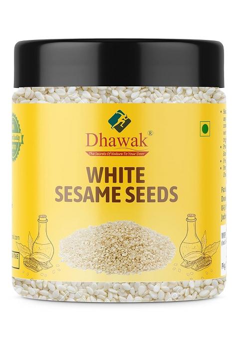 Dhawak Pure White Sesame Seed - 300 Gms. Till | Safed [Jar Pack]