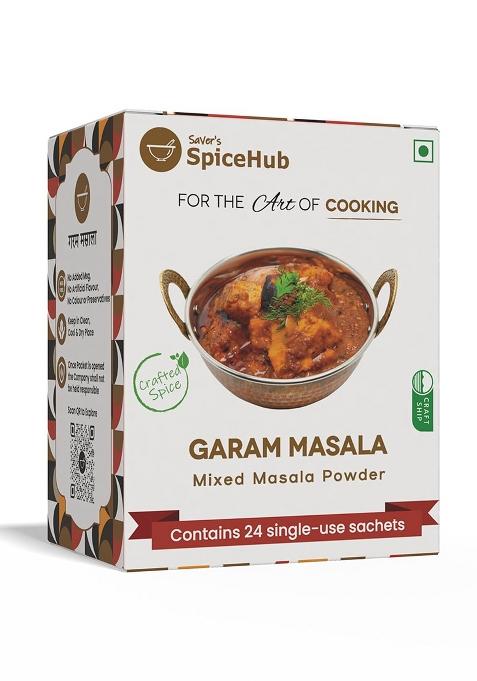 Saver'S Spicehub Garam Masala Powder, 24 Single-Use Sachets, Premium Blend Of 14 Spices