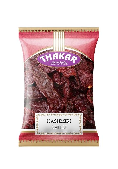 Thakar Kashmir Chilli | Whole Kashmiri Mirchi Rich In Antioxidants Pesticides Free Hygienically Sealed Red With Stem Handpicked Non Spicy Only Colour. (100G Pack)