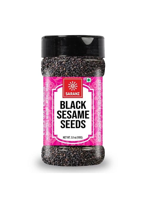 Saranz Premium Black Sesame Seeds | 100 Grams Of Nutrient-Rich Earthy Flavored Perfect For Culinary Creations Baking Garnishing Enhancing Asian Dishes (Bottle)