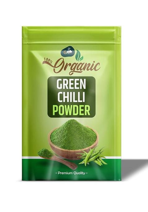 Groly Gorly Organic Green Chilli Powder 50Gm | 100% Pure & Natural Spicy And Flavorful Ideal For Cooking, Seasoning, Marinades