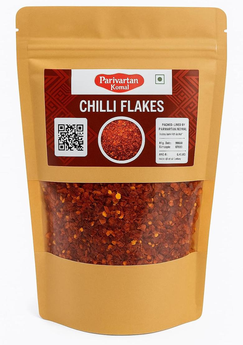 Parivartan Komal Premium Red Chilli Flakes, Spicy Seasoning In Resealable Pouch|100G | Ideal For Pizza, Pasta And Garlic Bread Moisture Resistant Sprinkler Jar No Artificial Flavours Colours