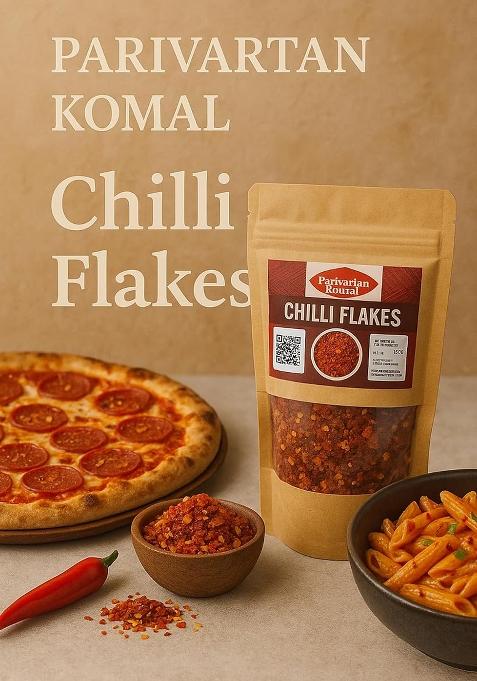 Parivartan Komal Premium Red Chilli Flakes, Spicy Seasoning In Resealable Pouch|100G | Ideal For Pizza, Pasta And Garlic Bread Moisture Resistant Sprinkler Jar No Artificial Flavours Colours