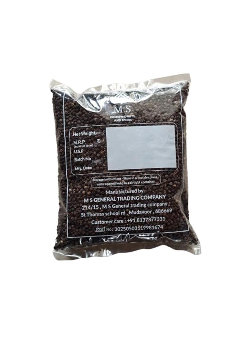 M S General Trading Company Premium Whole Black Peppercorns Bold Tellicherry Variety | Handpicked From Kerala Plantations Kali Mirch Piper Nigrum Aromatic Pepper For Cooking, Masala, Pickle & Ayurveda 500G, Msgtco