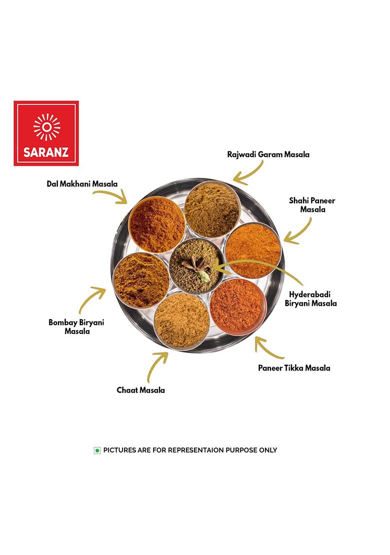Saranz Shahi Paneer Jain Blended Masala Perfect For Cooking, Ready To Use, No Added Colours, Spice Powders And Masalas, Premium Artisanal Spices With Rich & Strong Flavour-100 Grams Sprinkler Jar
