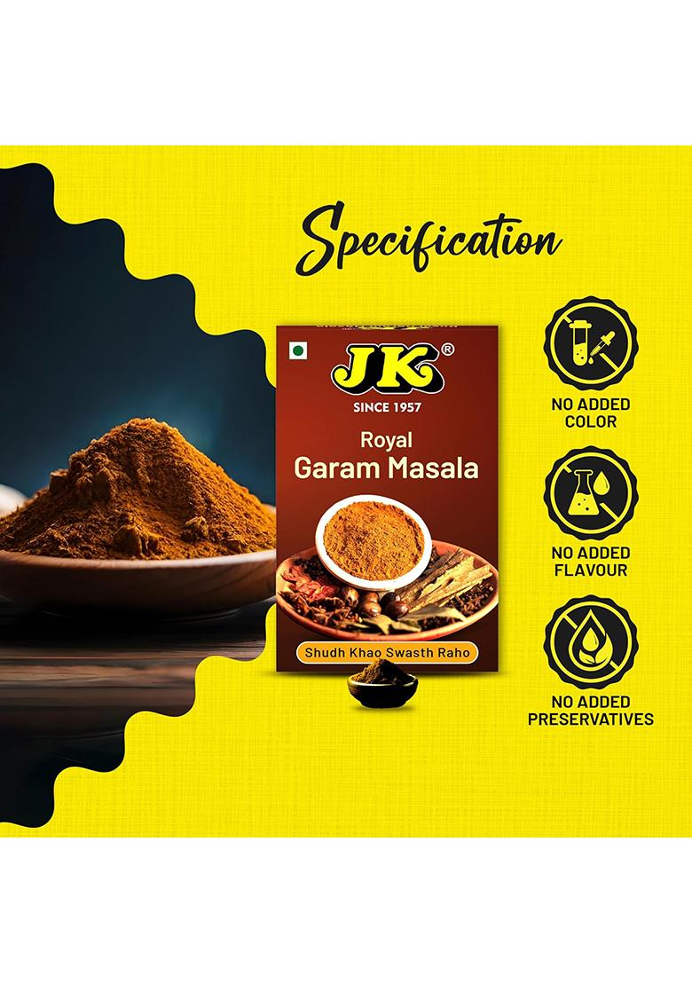 Jk Royal Garam Masala: Premium Spices For Authentic Indian Flavor, 100G | (Pack Of 3)