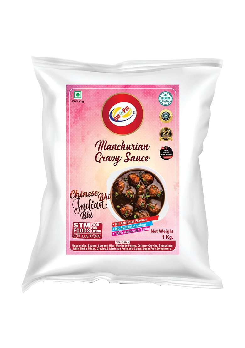 Am 2 Pm - Manchurian Gravy 1Kg | Ready To Cook In 5 Min Masala Tasty & Spicy Chinese Spices Easy Mix For Veg Manchurian, Chilli Chicken, Paneer, Soup, Noodle Soup - Indya