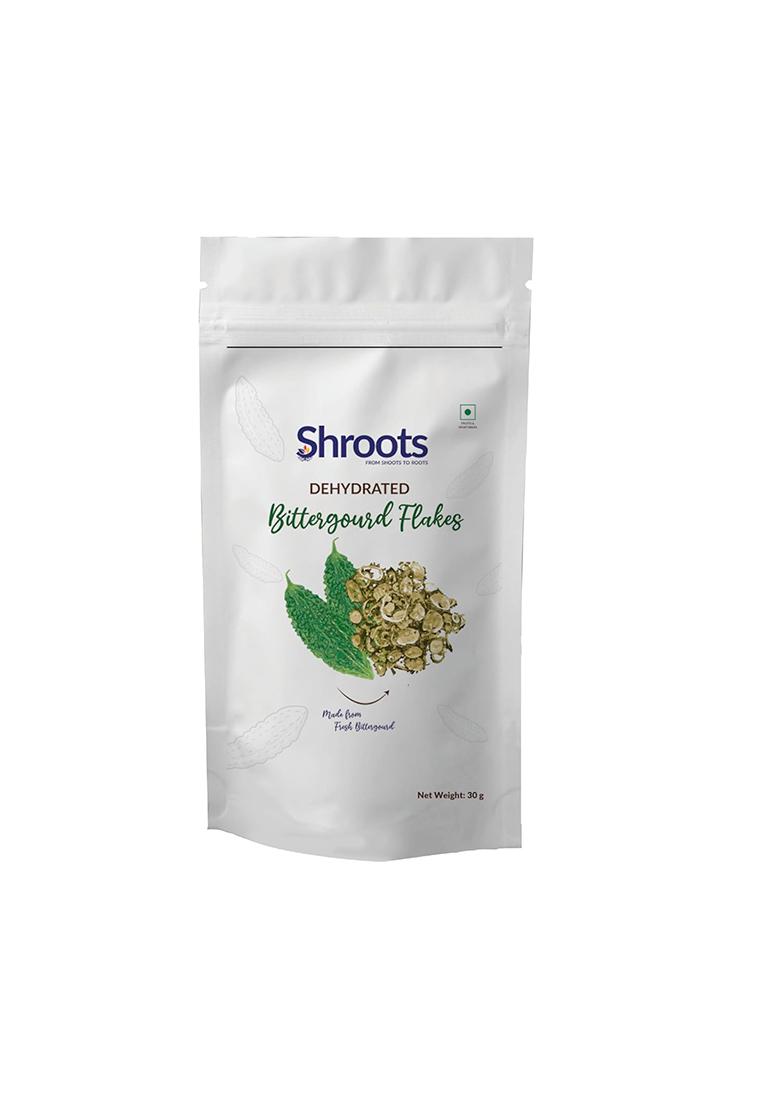 Shroots Dehydrated Bittergourd (Karela) Flakes | 100% Natural & Vegetarian Easy Cooking Essential For Health Benefits Machine Vegetables (1, 30 Gram, Pack Of 1)