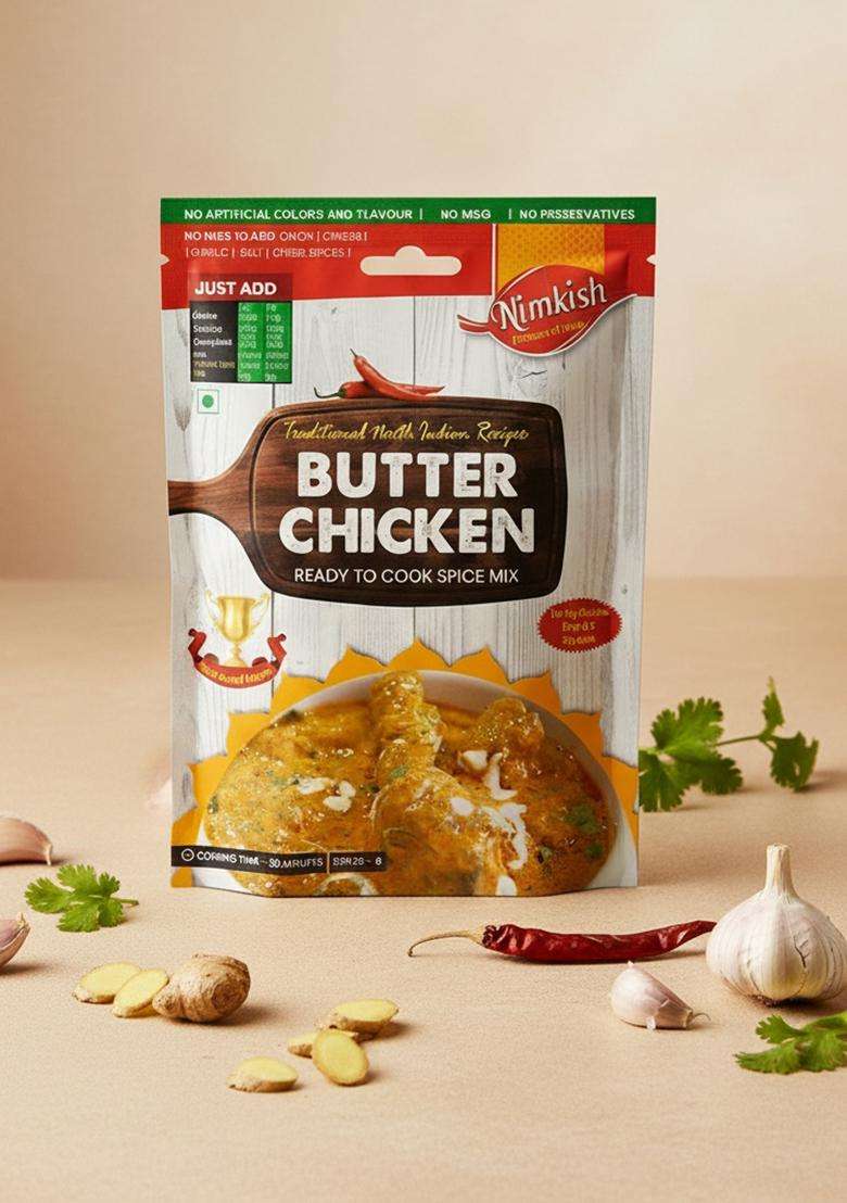 Nimkish Butter Chicken Masala 60G (Pack Of 2, 30G Each), Ready To Cook Spice Mix, Tasty Authentic Meals, Premix - Indya