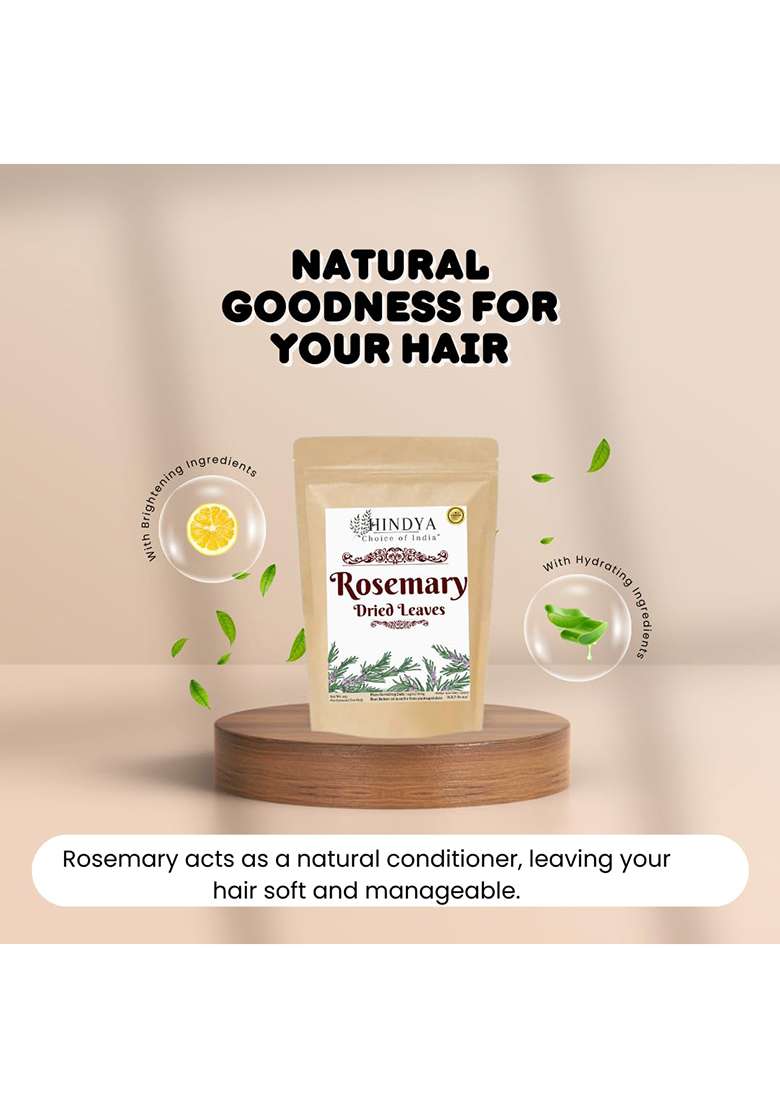 Hindya Ayurvedic Luxury Rosemary Leaves Organic | Dried For Hair Growth |100% Natural, Preservative Free Suitable Water And Oil Preparation - Indya