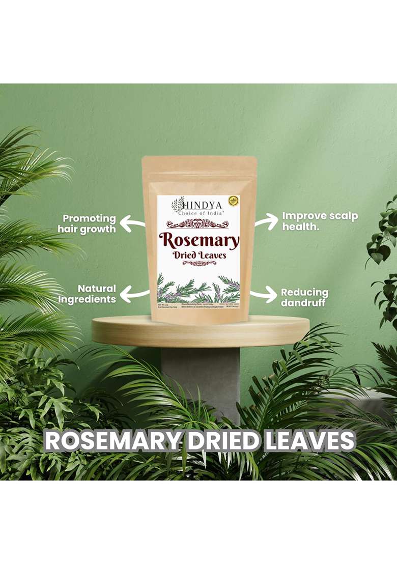 Hindya Ayurvedic Luxury Rosemary Leaves Organic | Dried For Hair Growth |100% Natural, Preservative Free Suitable Water And Oil Preparation - Indya