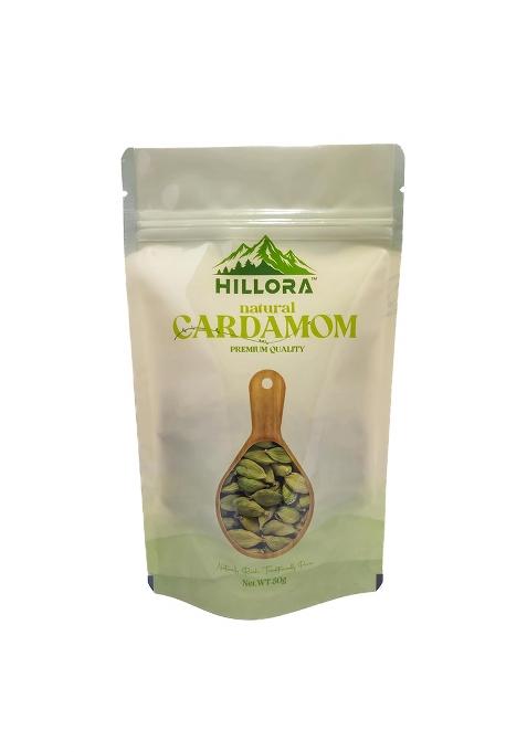 Hillora Premium Green Cardamom(Elaichi),Bold 8Mm, No Preservatives, 50G