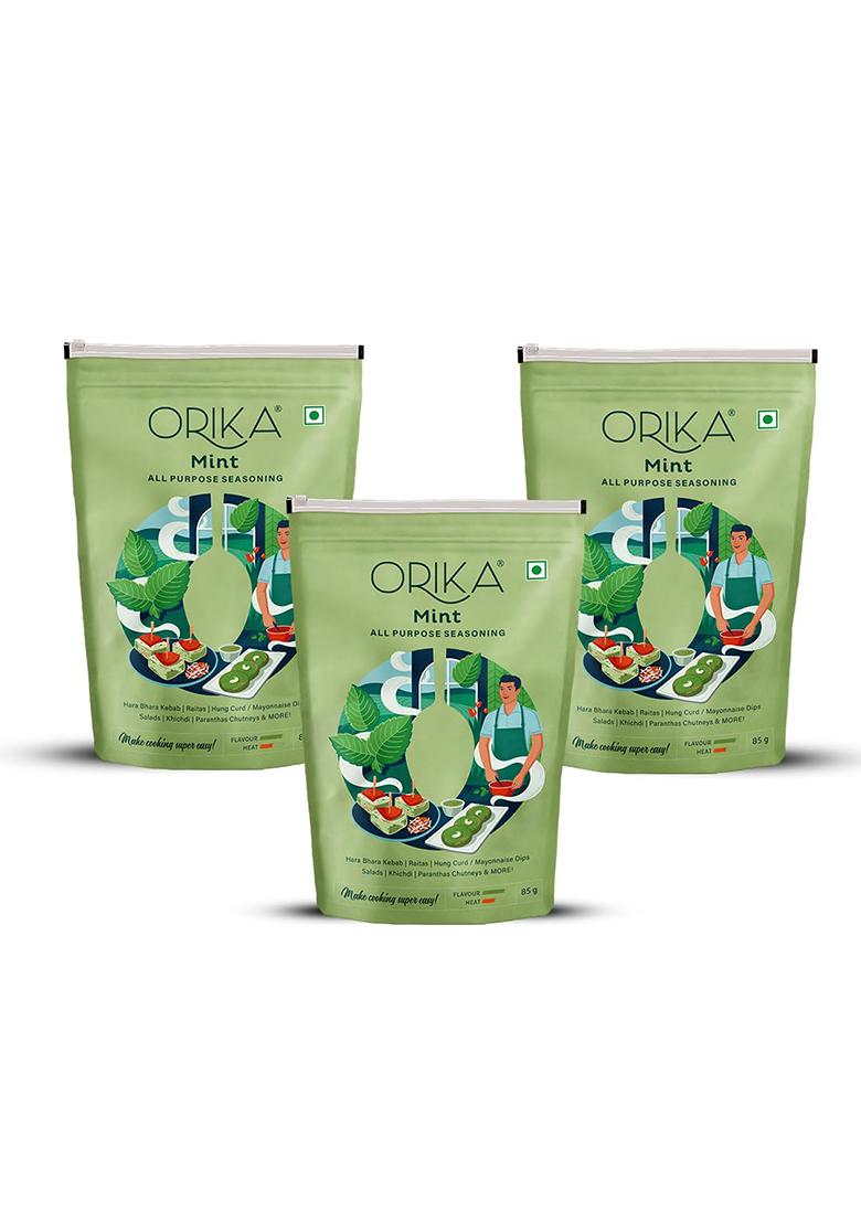 Orika Mint Powder All Purpose Seasoning, 85G (Pack Of 3) | Natural Dry Pudina No Artificial Flavours And Colours