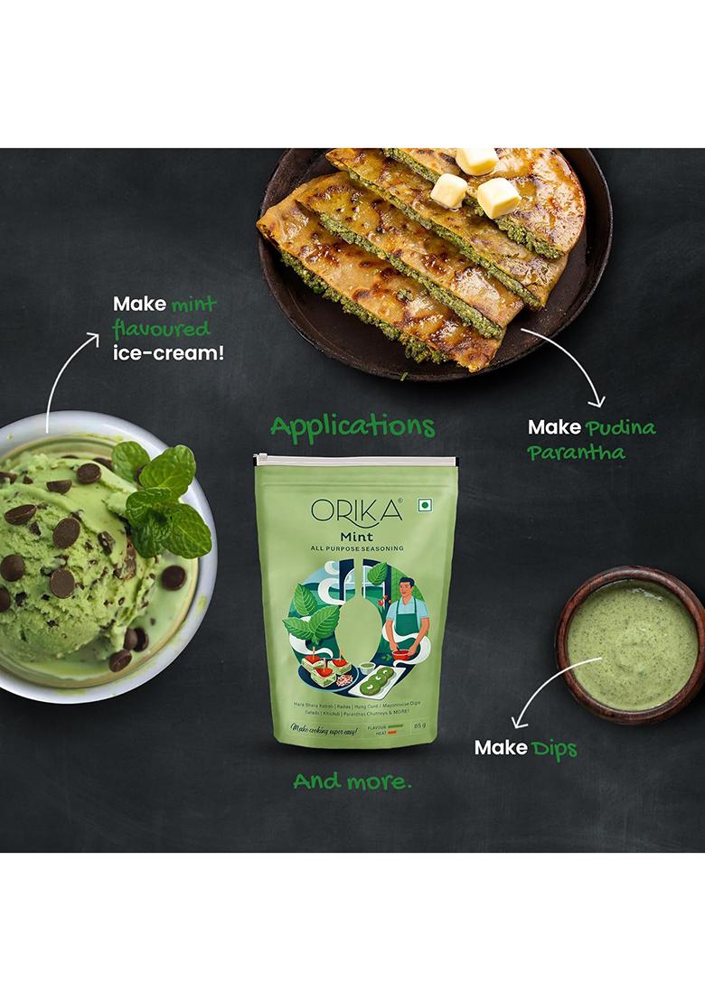 Orika Mint Powder All Purpose Seasoning, 85G (Pack Of 3) | Natural Dry Pudina No Artificial Flavours And Colours