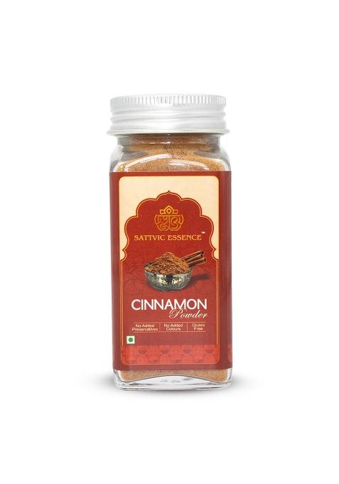 Sattvic Essence Pure Cinnamon Powder | Natural & Aromatic Dalchini Adds Warm Flavor To Tea, Baking Cooking No Preservatives Freshly Packed