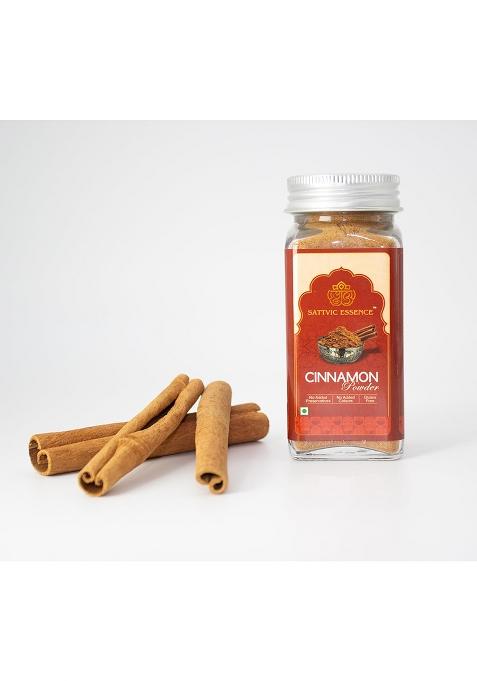 Sattvic Essence Pure Cinnamon Powder | Natural & Aromatic Dalchini Adds Warm Flavor To Tea, Baking Cooking No Preservatives Freshly Packed