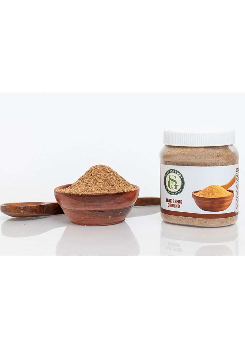 Sownandgrown Ground Flax Seeds Powder- 284G (Jar) | Alsi Powder Superfood Rich In Omega-3, Protein & Fiber Supports Hair Growth, Weight Loss Digestion Seed Flour For Baking Smoothies - Indya