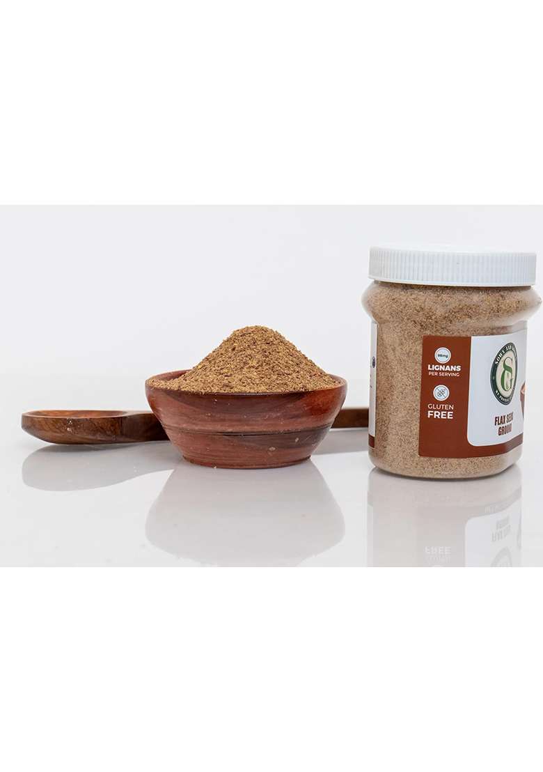 Sownandgrown Ground Flax Seeds Powder- 284G (Jar) | Alsi Powder Superfood Rich In Omega-3, Protein & Fiber Supports Hair Growth, Weight Loss Digestion Seed Flour For Baking Smoothies - Indya