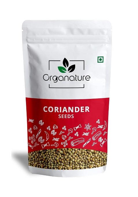 Organature Pure And Natural Coriander Seeds/Whole Dhaniya Seeds Indian Masala Pack Of - (600 Grams)