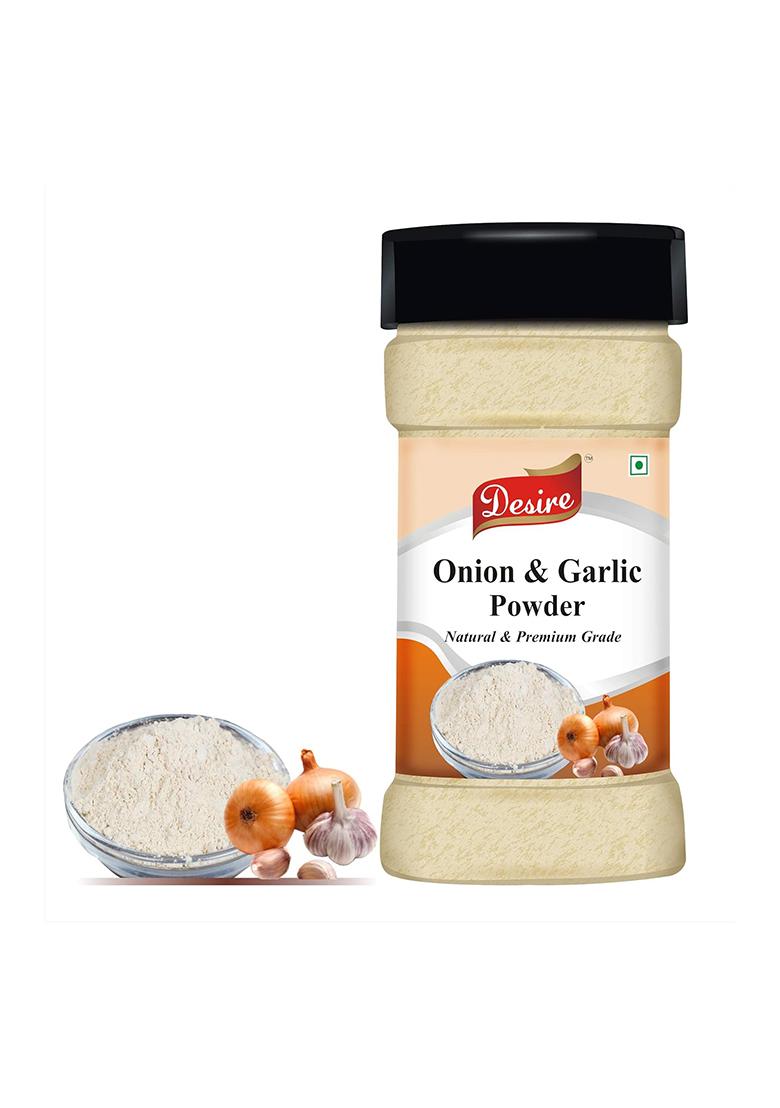 Desire Onion And Garlic Powder 100 Gram | Blend Of Pure, Natural Dehydrated & Perfect For Cooking, Seasoning, Spices No Additives, Non-Gmo