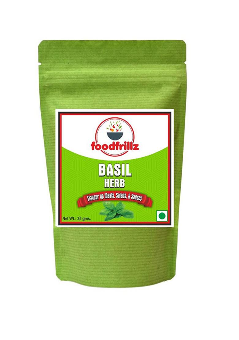 Foodfrillz Basil Pure Herb (Dried), 35 G