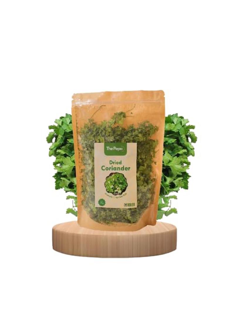 The Pepa Dehydrated Coriander | Dried Leaves Aromatic & Flavorful Indian Herb Natural Hygienically Processed Rich In Nutrients Essential Oils Easy To Store Long Shelf Life Perfect For Cooking Seasoning Machine Processed, No Additives (50G)