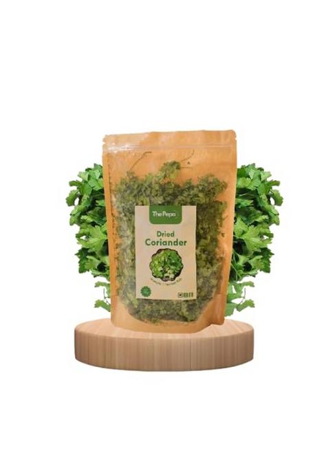 The Pepa Dehydrated Coriander | Dried Leaves Aromatic & Flavorful Indian Herb Natural Hygienically Processed Rich In Nutrients Essential Oils Easy To Store Long Shelf Life Perfect For Cooking Seasoning Machine Processed, No Additives (50G)