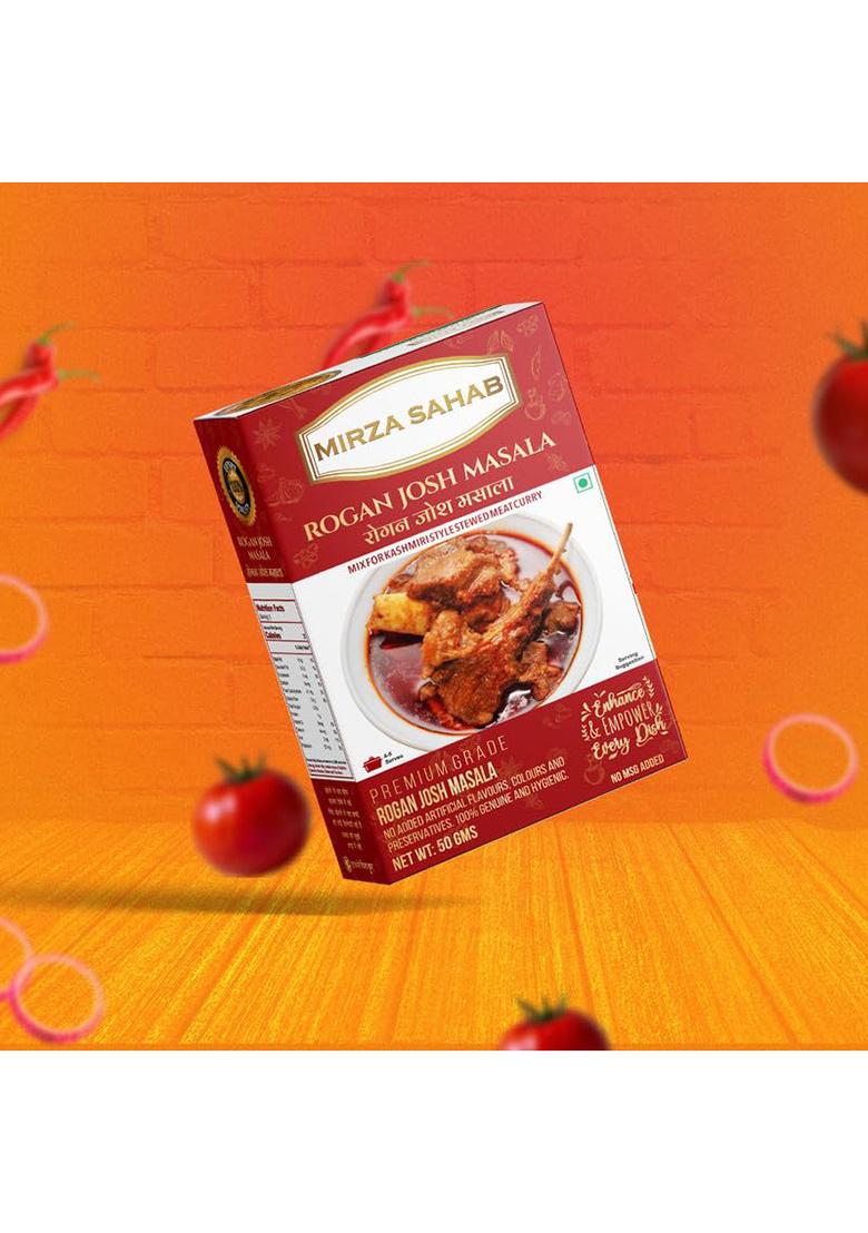 Mirza Sahab Rogan Josh Masala | Ready-To-Cook Kashmiri Spice Blend Aromatic & Flavorful Curry 50 Grams