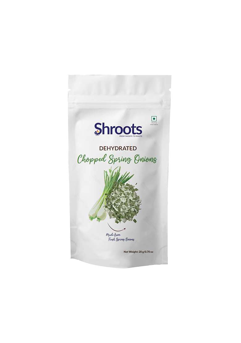 Shroots Dehydrated Chopped Spring Onion Flakes | 100% Natural & Aromatic Rich In Nutrients For Immune Support Digestive Health Perfect Soups, Salads Cooking 20G (Pack Of 1) - Indya