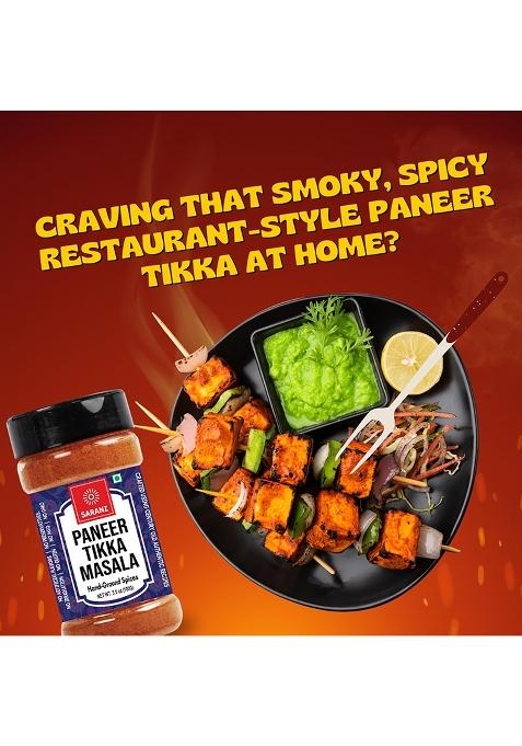 Saranz Paneer Tikka Jain Blended Masala Perfect For Cooking, Ready To Use, No Added Colours, Spice Powders And Masalas, Premium Artisanal Spices With Rich & Strong Flavour-100 Grams Sprinkler Jar