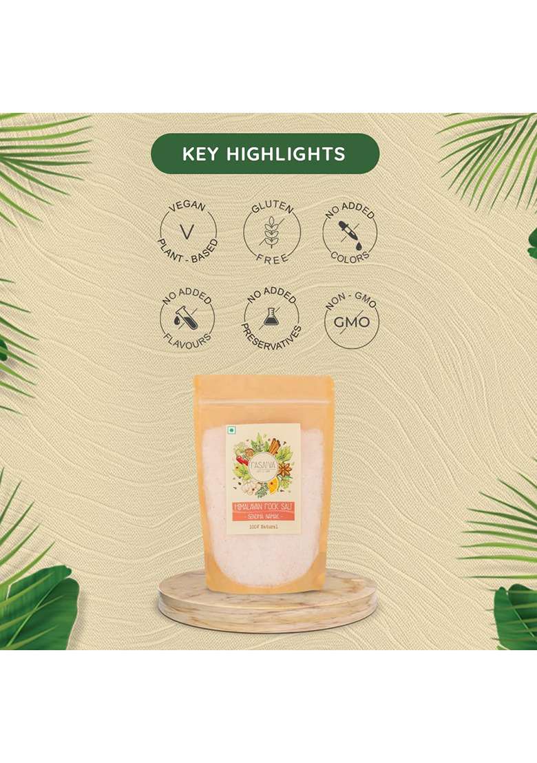 Rasatva Himalayan Rock Salt | Sendha Namak 100% Natural No Additives Preservatives 900 Grams (Pack Of 1) - Indya