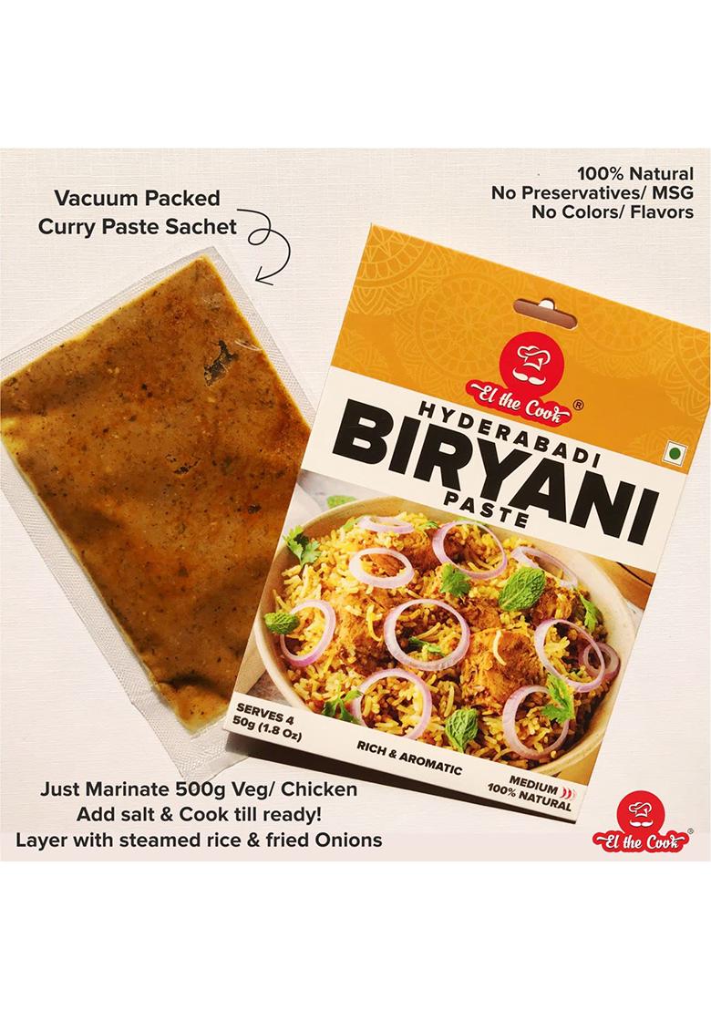 El The Cook Nizami Biryani Marinade | Medium Spicy Masala Paste Make Restaurant Style Chicken, Paneer, Vegetable Hyderabadi Dum At Home 50G Pack Serves 4-5 Ready To Of 2