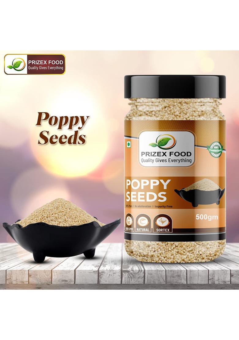 Prizex Fresh White Poppy Seeds For Eating (Khus Khus Posta Dana), 100% Pure (500 Gm)