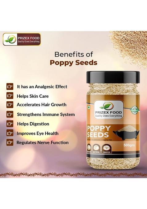 Prizex Fresh White Poppy Seeds For Eating (Khus Khus Posta Dana), 100% Pure (500 Gm)