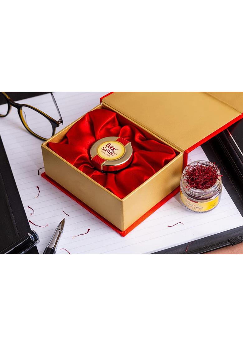 Baby Brand Saffron 100% World'S Finest Mongra Saffron/Kesar (A++++ Quality) For Delicious Sweets, Pregnant Women, Skin Care (Gift Box 1 Gm)