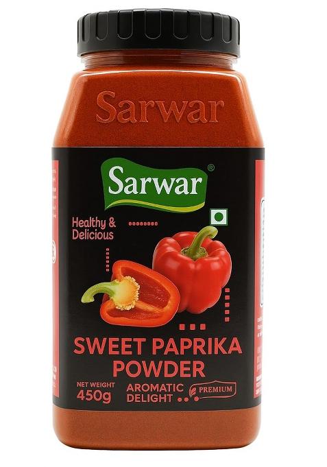 Sarwar Sweet Paprika Powder 450G | 100% Pure, Natural Spice Aromatic, Mild & Flavorful No Added Color, Gluten-Free, Vegan Ideal For Indian, Bbq, Continental Cooking Seasoning